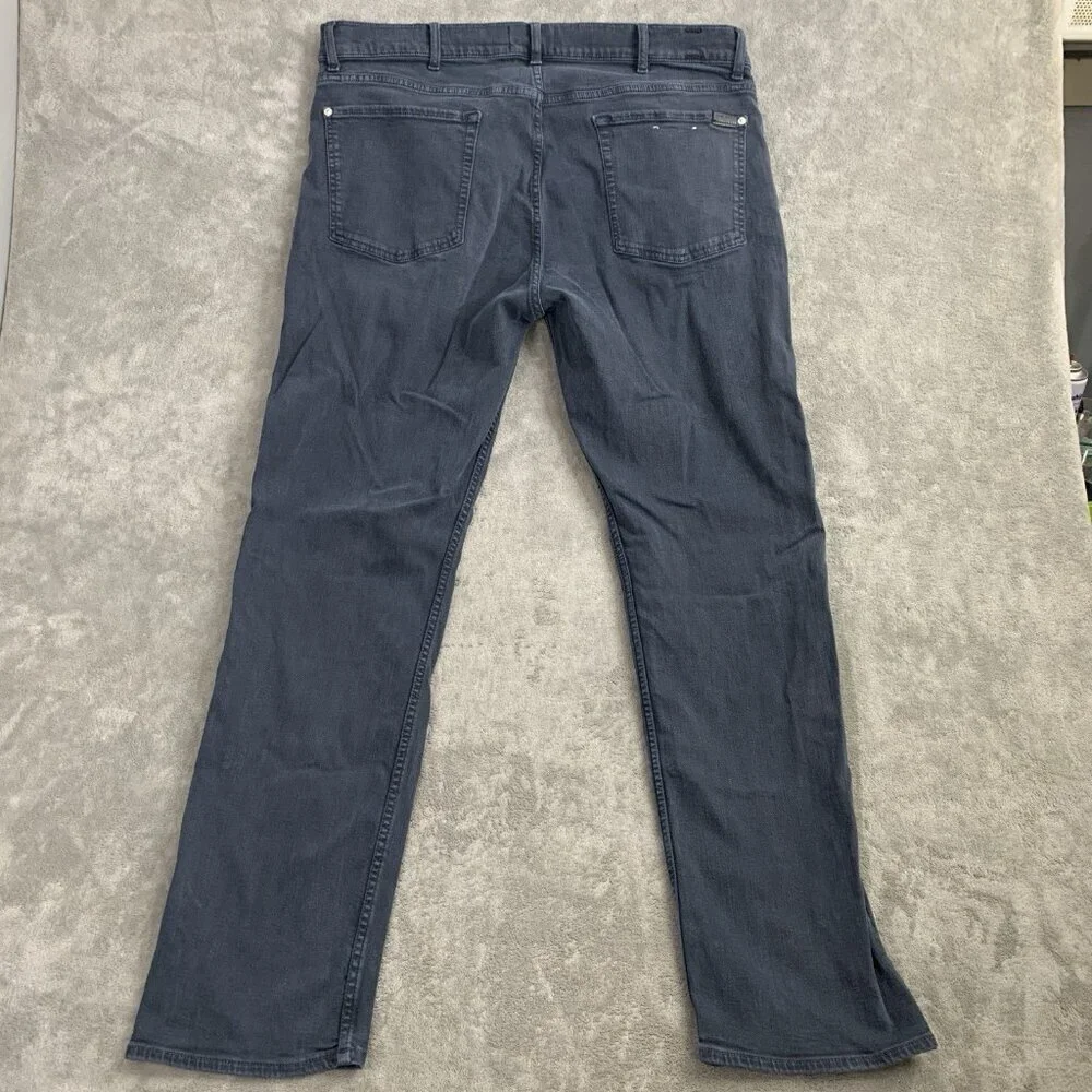 7 for all Mankind Slimmy Jeans Mens 40x31” Faded Blue Straight Leg Denim Stretch